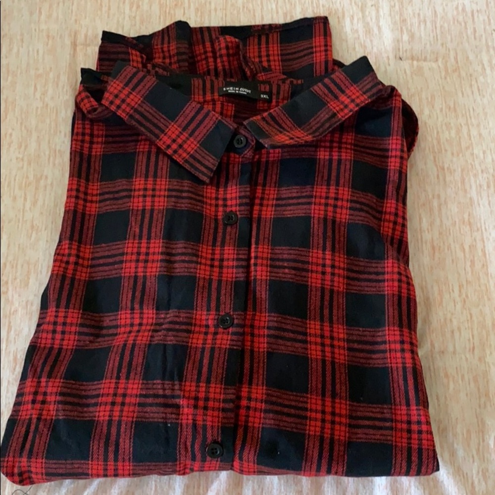 BRAND NEW SHEIN Plus Red Flannel